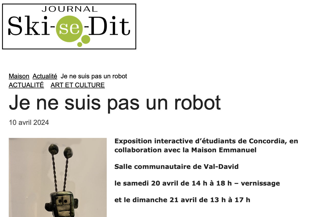 Ski se dit - Je ne suis pas un robot 2024 - Bonnie Baxter